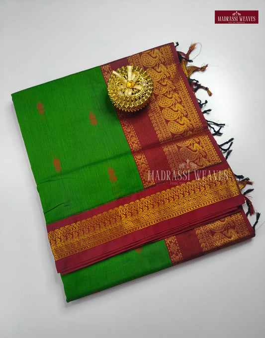 Kalyani Gadwal Butta sarees - Parrot Green 2